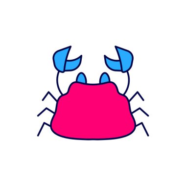 Filled outline Crab icon isolated on white background.  Vector