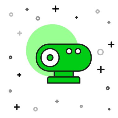 Doldurulmuş web kamera simgesi beyaz arkaplanda izole edildi. Sohbet kamerası. Web kamerası simgesi. Vektör