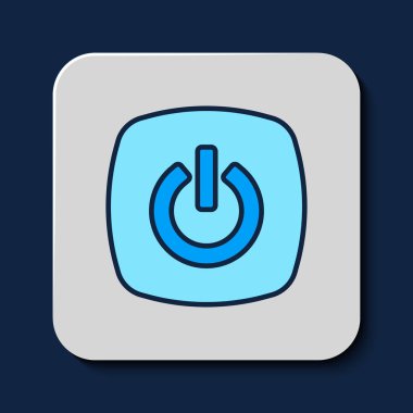 Filled outline Smart home icon isolated on blue background. Remote control.  Vector