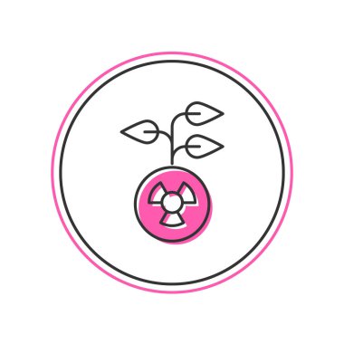 Beyaz arkaplanda izole edilmiş Radyoaktif simge dolduruldu. Radyoaktif zehirli sembol. Radyasyon tehlikesi işareti. Vektör