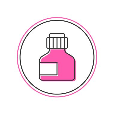 Filled outline Paint, gouache, jar, dye icon isolated on white background.  Vector