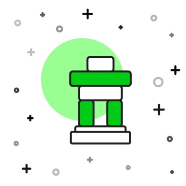 Doldurulmuş Inukshuk simgesi beyaz arkaplanda izole edildi. Vektör