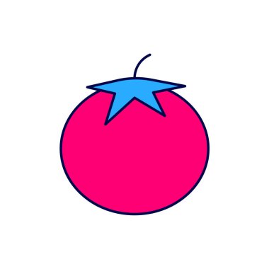 Filled outline Tomato icon isolated on white background.  Vector