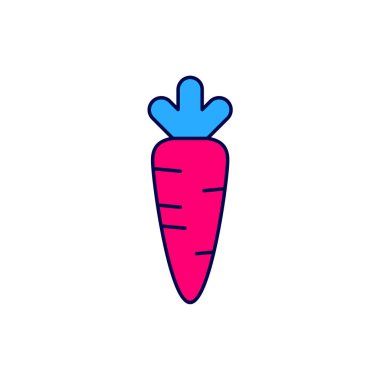 Doldurulmuş havuç simgesi beyaz arkaplanda izole edilmiş. Vektör