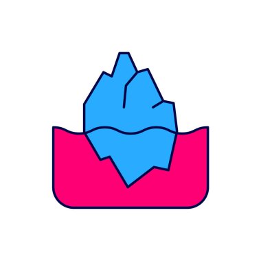 Doldurulmuş Iceberg simgesi beyaz arkaplanda izole edildi. Vektör