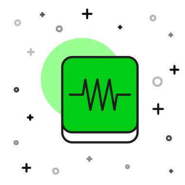 Filled outline Resistor in electronic circuit icon isolated on white background.  Vector