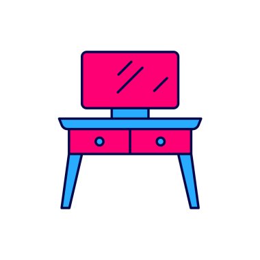 Doldurulmuş ana hatlar tablosu simgesi beyaz arkaplanda izole edildi. Vektör