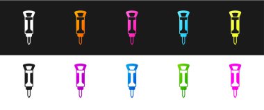 Yapı kaya matkabı simgesini siyah beyaz arkaplanda izole et. Vektör