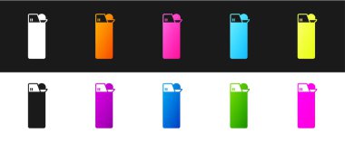 Aydınlık simgesini siyah beyaz arkaplanda izole et. Vektör