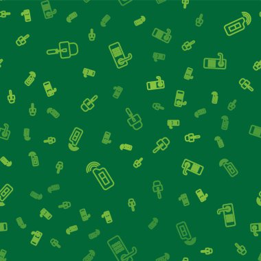 Set line Lock picks for lock picking, Car key with remote and Digital door on seamless pattern. Vector