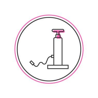 Doldurulmuş araba hava pompası ikonu beyaz arka planda izole edildi. Vektör