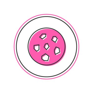 Beyaz arka planda izole edilmiş çikolata ikonlu kurabiye ya da bisküvi. Vektör