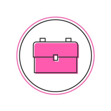 Doldurulmuş okul sırt çantası simgesi beyaz arkaplanda izole edildi. Vektör