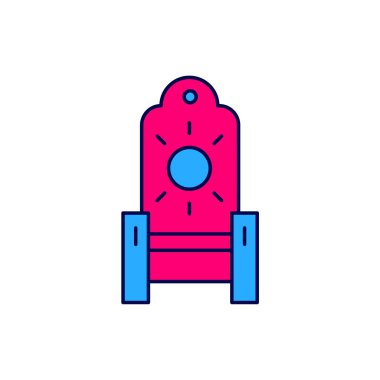 Beyaz arka planda izole edilmiş Ortaçağ taht simgesi. Vektör