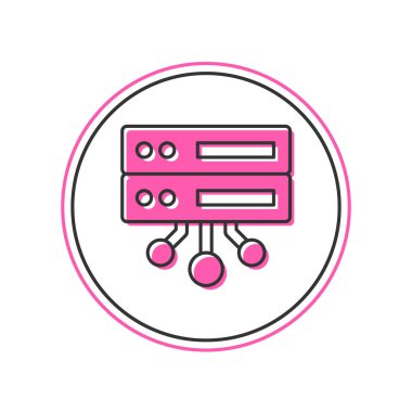 Doldurulmuş sunucu, veri, Web sunucu simgesi beyaz arkaplanda izole edildi. Vektör