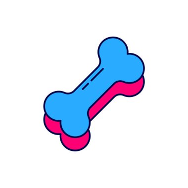 Filled outline Dog bone icon isolated on white background. Pets food symbol.  Vector