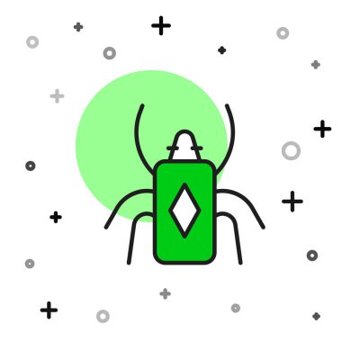 Doldurulmuş ana hatlı böcek simgesi beyaz arkaplanda izole edildi. Vektör