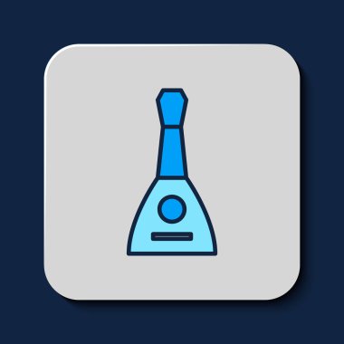 Filled outline Musical instrument balalaika icon isolated on blue background.  Vector