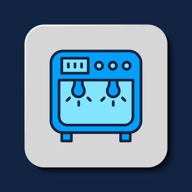 Filled outline Biosafety box icon isolated on blue background.  Vector