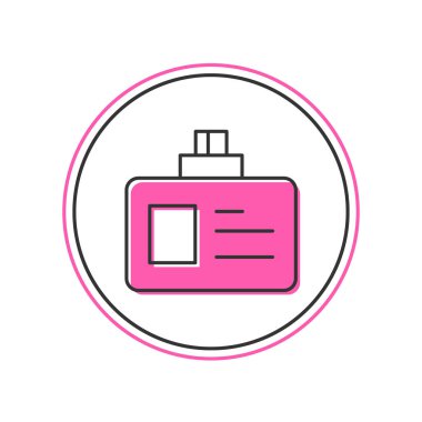 Doldurulmuş kimlik tanımlama simgesi beyaz arkaplanda izole edildi. Sunum için, şirketin kimliği için, reklam için kullanılabilir. Vektör