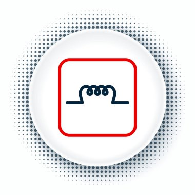 Elektronik devre simgesindeki çizgi indüktörü beyaz arkaplanda izole edildi. Renkli taslak konsepti. Vektör