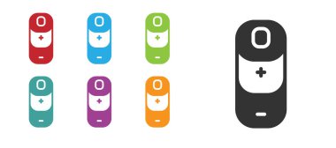 Siyah Batarya şarj seviyesi göstergesi simgesi beyaz arkaplanda izole edildi. Simgeleri renklendirin. Vektör