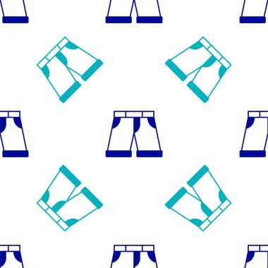 Mavi kısa pantolon simgesi ya da beyaz arka planda izole edilmiş pürüzsüz desen. Vektör