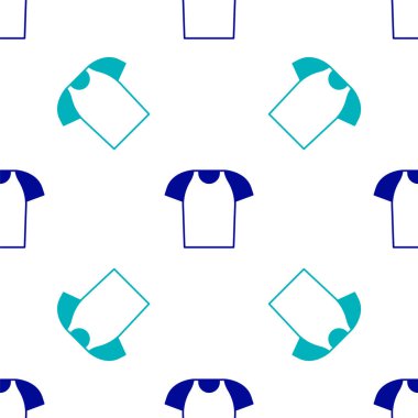 Blue T-shirt icon isolated seamless pattern on white background. Shirt.  Vector