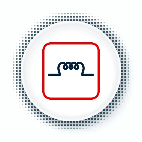 Elektronik devre simgesindeki çizgi indüktörü beyaz arkaplanda izole edildi. Renkli taslak konsepti. Vektör