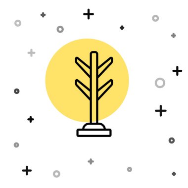 Siyah çizgi kürk standı simgesi beyaz arkaplanda izole edildi. Rastgele dinamik şekiller. Vektör