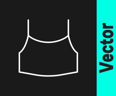 Siyah arkaplanda beyaz çizgi dişi ekin üst simgesi izole. Fişek. Vektör