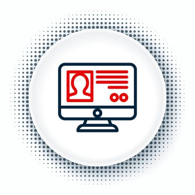 Satır Oluştur beyaz arkaplan üzerinde izole hesap ekran simgesi. Renkli taslak konsepti. Vektör