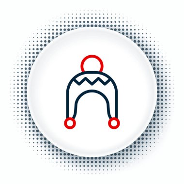 Hat Kış şapkası simgesi beyaz arkaplanda izole edildi. Renkli taslak konsepti. Vektör