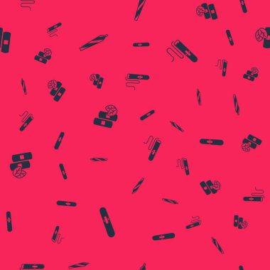 Set Cigar, Marijuana joint, spliff, Medical nicotine patches and  on seamless pattern. Vector