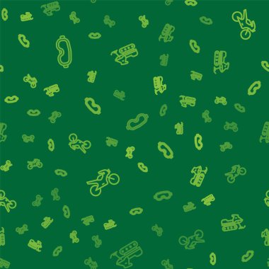 Set line Ski goggles, Motorcycle and Snowmobile on seamless pattern. Vector