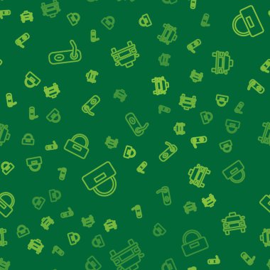 Set line Door handle, Bellboy hat and Taxi car on seamless pattern. Vector