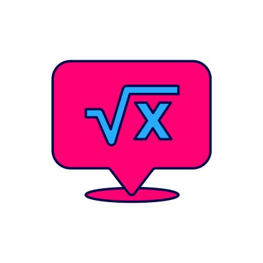 Beyaz arkaplanda izole edilmiş x sembolünün kare kökü. Matematiksel ifade. Vektör