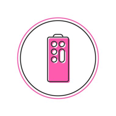 Doldurulmuş ana hatlı uzaktan kontrol simgesi beyaz arkaplanda izole edildi. Vektör