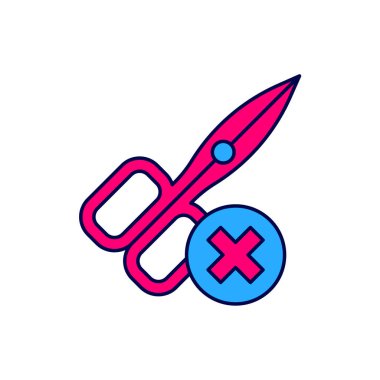 Beyaz arkaplanda izole edilmiş makas simgesi yok. Vektör