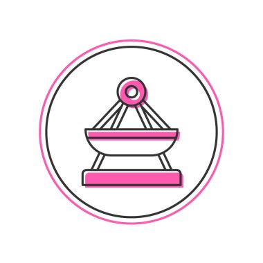 Filled outline Boat swing icon isolated on white background. Childrens entertainment playground. Attraction riding ship, swinging boat. Amusement park.  Vector