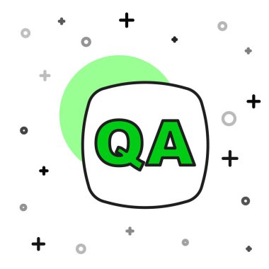 Beyaz arkaplanda izole edilmiş Soru ve Yanıt simgesiyle konuşma baloncukları dolduruldu. Q ve A sembolü. SSS işareti. Konuşma balonu ve çizelgesi. Vektör