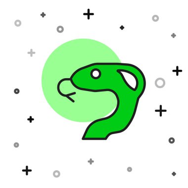 Doldurulmuş ana hatlı Yılan simgesi beyaz arkaplanda izole edildi. Vektör