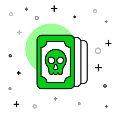 Doldurulmuş Tarot kartları simgesi beyaz arkaplanda izole edildi. Sihirli tarot kartları seti. Vektör