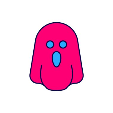 Doldurulmuş Hayalet simgesi beyaz arkaplanda izole edildi. Mutlu Cadılar Bayramı Partisi. Vektör