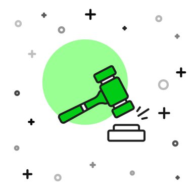 Açık arttırma çekiç simgesi beyaz arka planda izole edildi. Gavel, yargıç ya da müzayedecinin çekici. Teklif süreci, anlaştık. Açık arttırma teklifi. Vektör