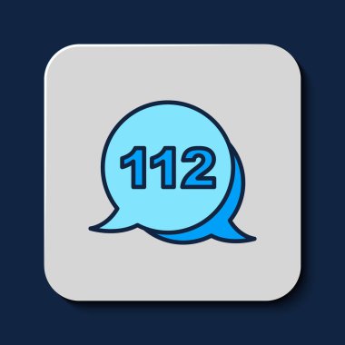Mavi arka planda, 911 'i acil arama ikonu ile dolu bir telefon hattı var. Polis, ambulans, itfaiye, çağrı, telefon. Vektör