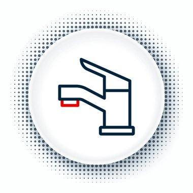 Line Water musluk simgesi beyaz arkaplanda izole edildi. Renkli taslak konsepti. Vektör