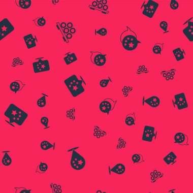 Set China flag, Sushi on cutting board,  and  on seamless pattern. Vector