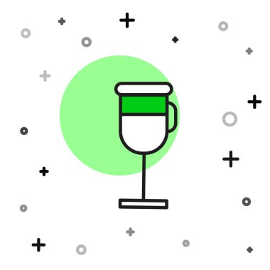 Filled outline Irish coffee icon isolated on white background.  Vector