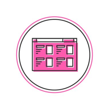 Doldurulmuş Online oynatma simgesi beyaz arkaplanda izole edildi. Oyun işaretli film şeridi. Vektör